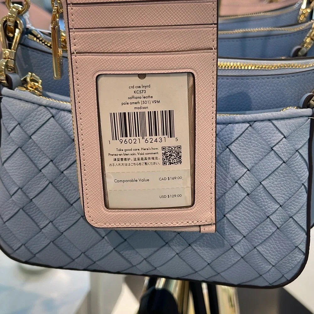 Kate Spade Madison Card Case Lanyard Pale Amethyst NWT - Picture 12 of 16